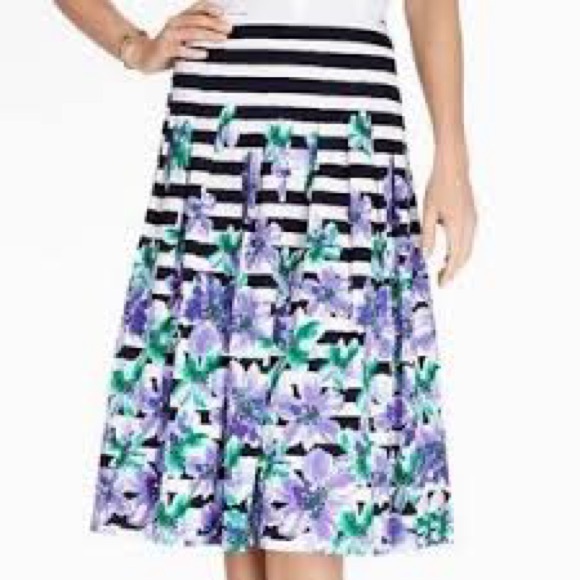 Talbots- A-Line Skirt Black, White, Purple, Green Size 4